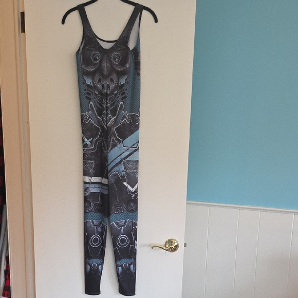 Blackmilk - Mecha Catsuit - Black and Blue Sci-Fi Jumpsuit - Size M - Picture 3 of 8